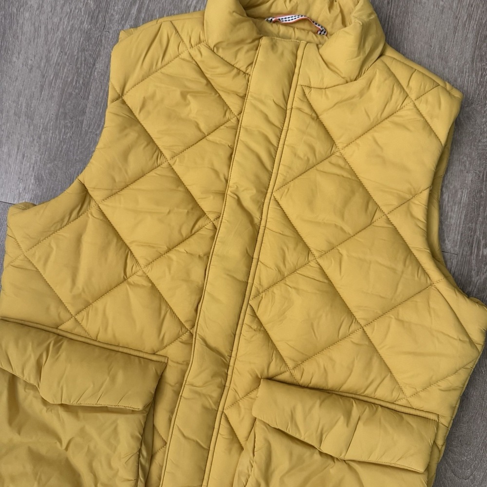 The Normal Brand Parker Puffer Best Quilted Yellow Men's Medium Full Zip Pockets